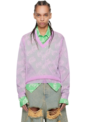 ERL Pink Metallic Long Sleeve T-Shirt