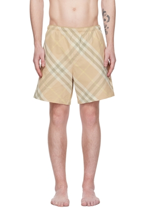 Burberry Beige Check Swim Shorts