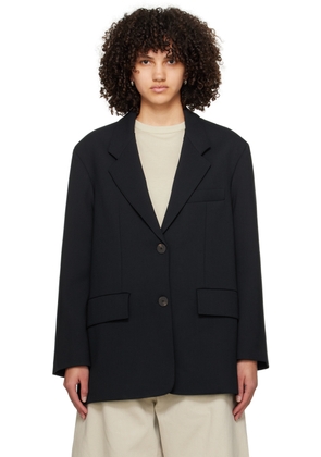 Studio Nicholson Navy Paneled Blazer