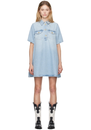 GANNI Blue Faded Denim Minidress