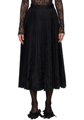 Balenciaga Black Creased Pleated Midi Skirt