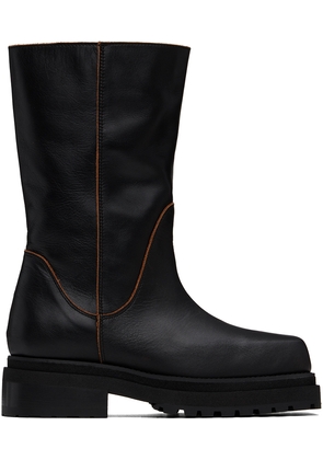 Eckhaus Latta Black Stacked Boots