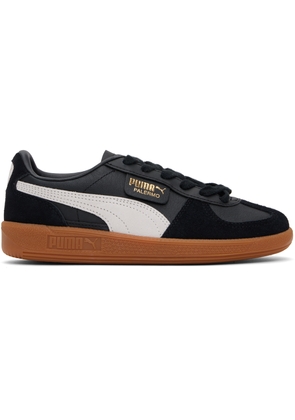 PUMA Black & Gray Palermo Leather Sneakers