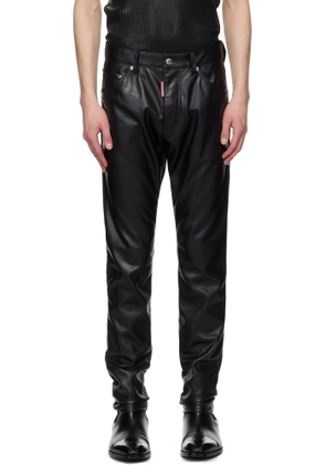 Dsquared2 Black Cool Guy Faux-Leather Pants