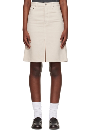 Burberry Beige Vented Denim Midi Skirt