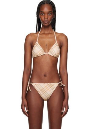 Burberry Beige Check Bikini Top