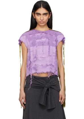 Edward Cuming Purple & Green 'Scratch The Itch' Top