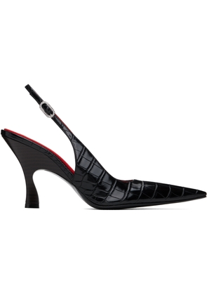 Stella McCartney Black Elsa Pointed Toe Slingback Heels