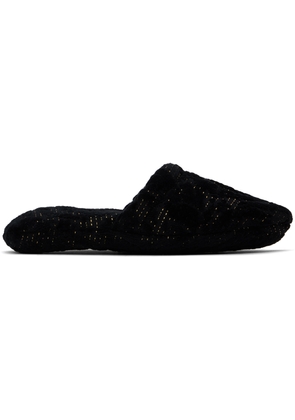 Versace Underwear Black Barocco Slippers
