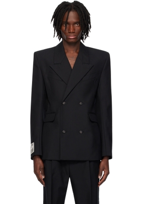 EGONlab Black Fitted Double Breasted Blazer