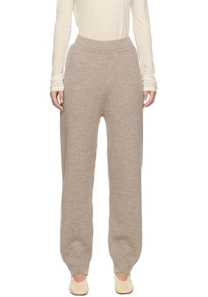 Lauren Manoogian Taupe Line Quilt Lounge Pants