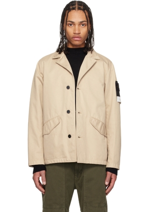 Stone Island Beige A100003 Raso Gommato 3L Blazer