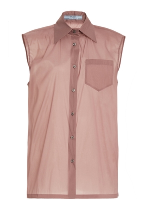 Prada Sleeveless Silk-Blend Shirt - Moda Operandi