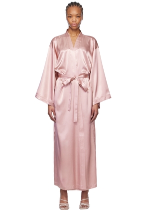 Blumarine Pink Rhinestone Logo Robe
