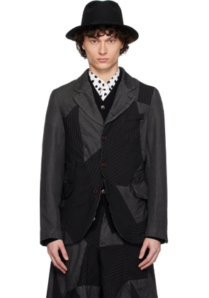 Black Comme des Garçons Black Gabardine Patchwork Blazer