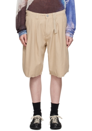 ERL Beige Distressed Chino Shorts