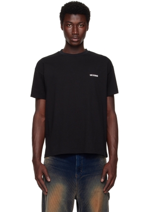 We11done Black Cotton Mini Logo T-shirt