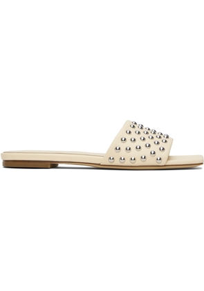 Aeyde Beige Anna Studded Leather Sandals