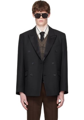 Ernest W. Baker Black Double Breasted Tuxedo Blazer