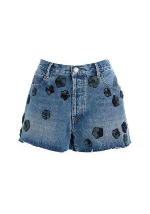 FRAME The Hang Embellished Denim Shorts - Moda Operandi