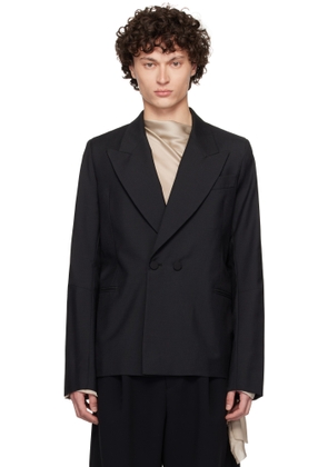 AARON ESH Black D Breasted Wool Blazer