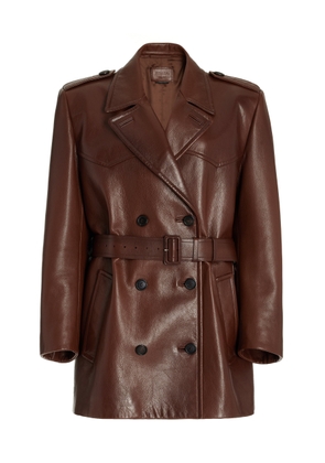 Prada Double-Breasted Leather Jacket - Moda Operandi