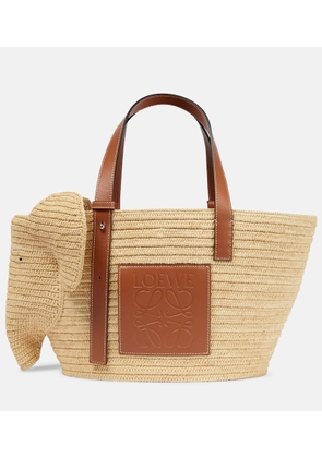 Loewe Elephant Basket raffia tote bag