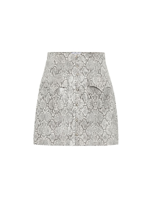Nanushka Erin faux snakeskin skirt