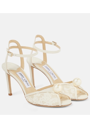 Jimmy Choo Sacora 85 leather and lace sandals