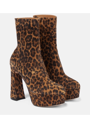 Gianvito Rossi Leopard-print suede platform ankle boots