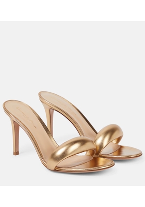 Gianvito Rossi Bijoux 85 metallic leather mules