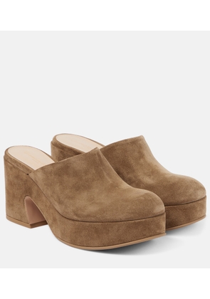 Gianvito Rossi Lyss suede platform mules