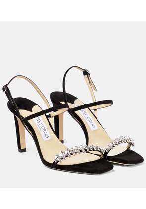 Jimmy Choo Meira 85 embellished suede sandals