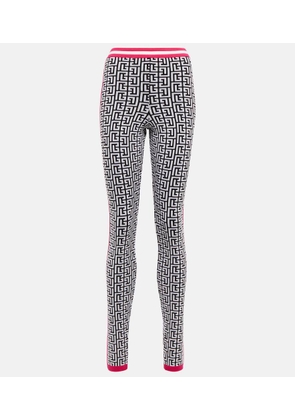 Balmain Jacquard-knit wool-blend leggings