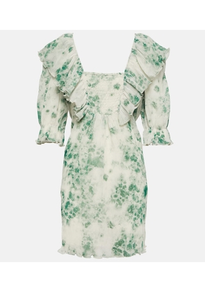 Ganni Pleated georgette minidress