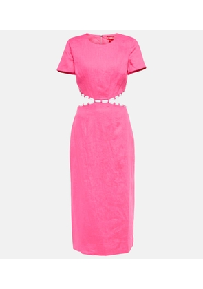 Staud Matteo cutout linen midi dress