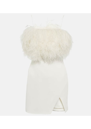 David Koma Feather-trimmed minidress