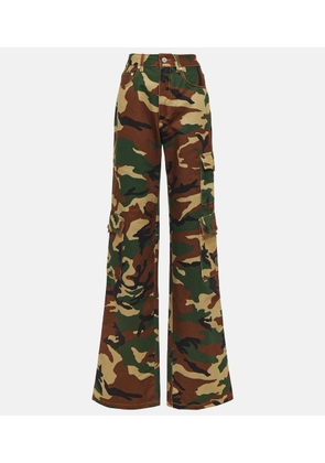 Alessandra Rich Camouflage cotton cargo pants