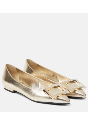 Roger Vivier Gommettine metallic leather ballet flats