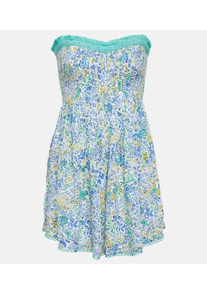 Poupette St Barth Claire floral bandeau minidress