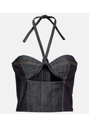 The Mannei Aspos cutout denim bustier