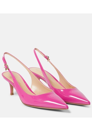 Gianvito Rossi Ribbon patent leather slingback pumps