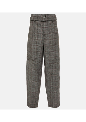 Tod's Checked high-rise virgin wool pants