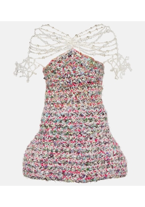 Susan Fang Beaded crochet minidress