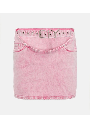 Y/Project Belted denim miniskirt