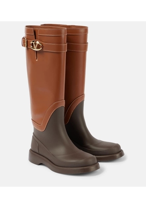Valentino Garavani VLogo Bold leather knee-high boots