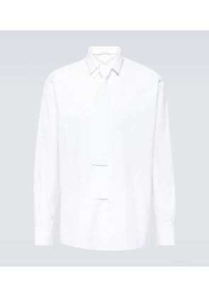 Prada Tie-neck cotton tuxedo shirt