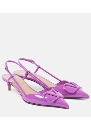 Valentino Garavani VLogo Signature patent leather slingback pumps