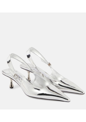 Jimmy Choo Amel metallic leather slingback pumps