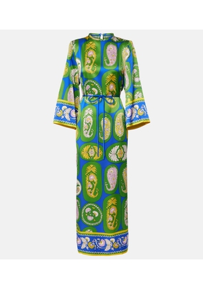 Alemais Printed silk satin maxi dress